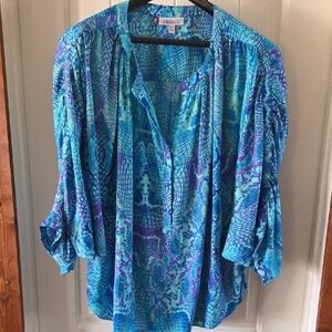 Jennifer Lopez Blue and Purple Blouse